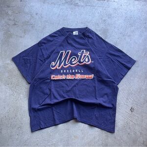 Vintage 90’s NY Mets Big Graphic Navy T Shirt